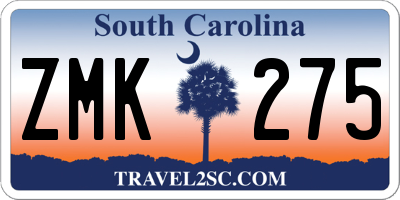 SC license plate ZMK275