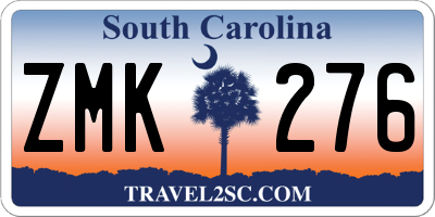 SC license plate ZMK276