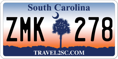 SC license plate ZMK278