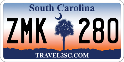 SC license plate ZMK280