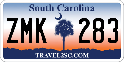 SC license plate ZMK283