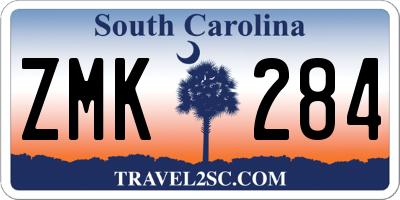 SC license plate ZMK284