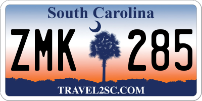 SC license plate ZMK285