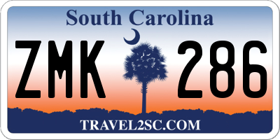 SC license plate ZMK286