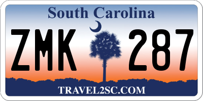SC license plate ZMK287