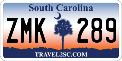 SC license plate ZMK289