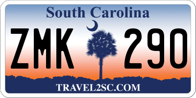 SC license plate ZMK290