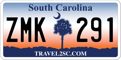 SC license plate ZMK291