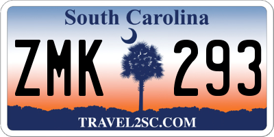 SC license plate ZMK293