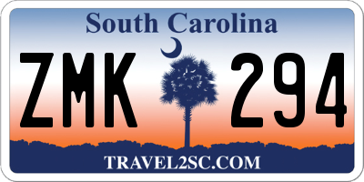 SC license plate ZMK294