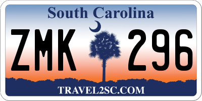 SC license plate ZMK296
