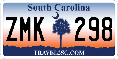 SC license plate ZMK298