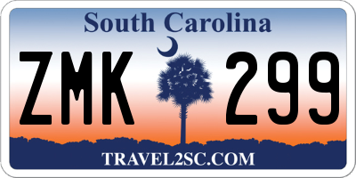 SC license plate ZMK299