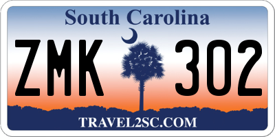 SC license plate ZMK302