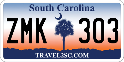 SC license plate ZMK303