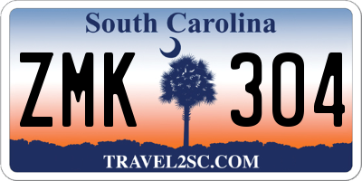 SC license plate ZMK304