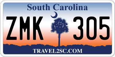 SC license plate ZMK305