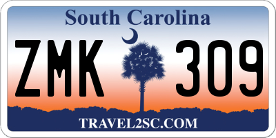 SC license plate ZMK309