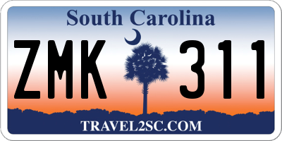 SC license plate ZMK311