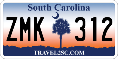 SC license plate ZMK312