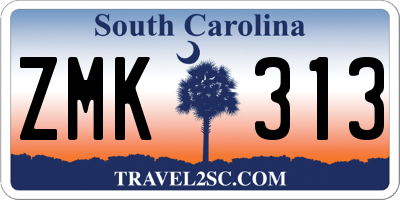 SC license plate ZMK313