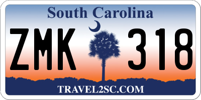 SC license plate ZMK318