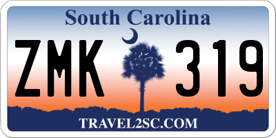 SC license plate ZMK319