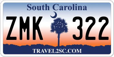 SC license plate ZMK322