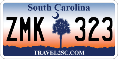 SC license plate ZMK323