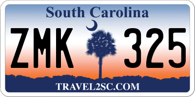 SC license plate ZMK325