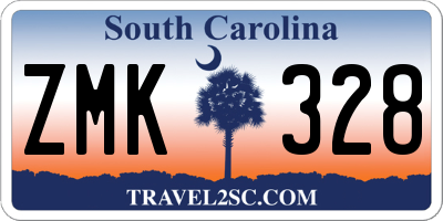 SC license plate ZMK328