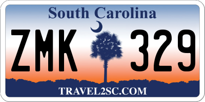 SC license plate ZMK329