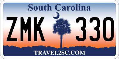 SC license plate ZMK330