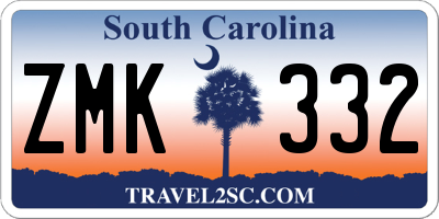 SC license plate ZMK332