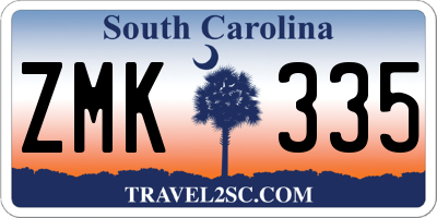 SC license plate ZMK335