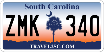 SC license plate ZMK340