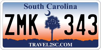 SC license plate ZMK343