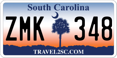 SC license plate ZMK348