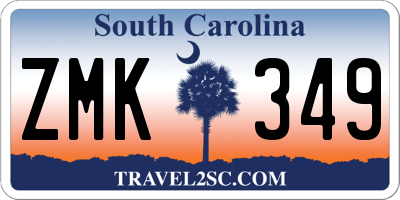 SC license plate ZMK349