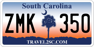 SC license plate ZMK350