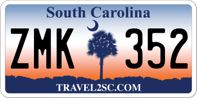 SC license plate ZMK352