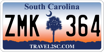SC license plate ZMK364