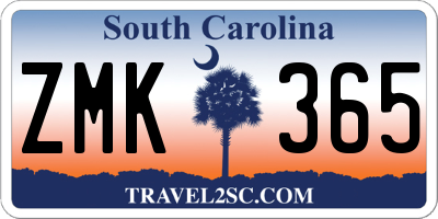 SC license plate ZMK365