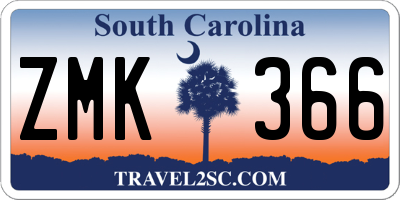 SC license plate ZMK366