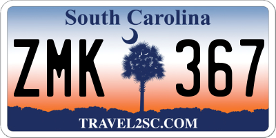 SC license plate ZMK367