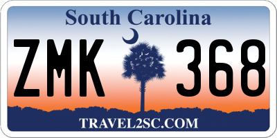 SC license plate ZMK368