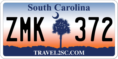 SC license plate ZMK372