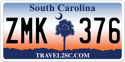 SC license plate ZMK376