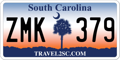 SC license plate ZMK379