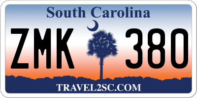 SC license plate ZMK380
